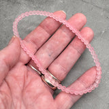 Baby Pink Frosted Bead Anklet, 4mm Glass Beads, Casual Stackable