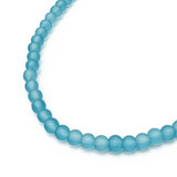 Sea Green Frosted Bead Anklet, 4mm Glass Beads, Casual Stackable