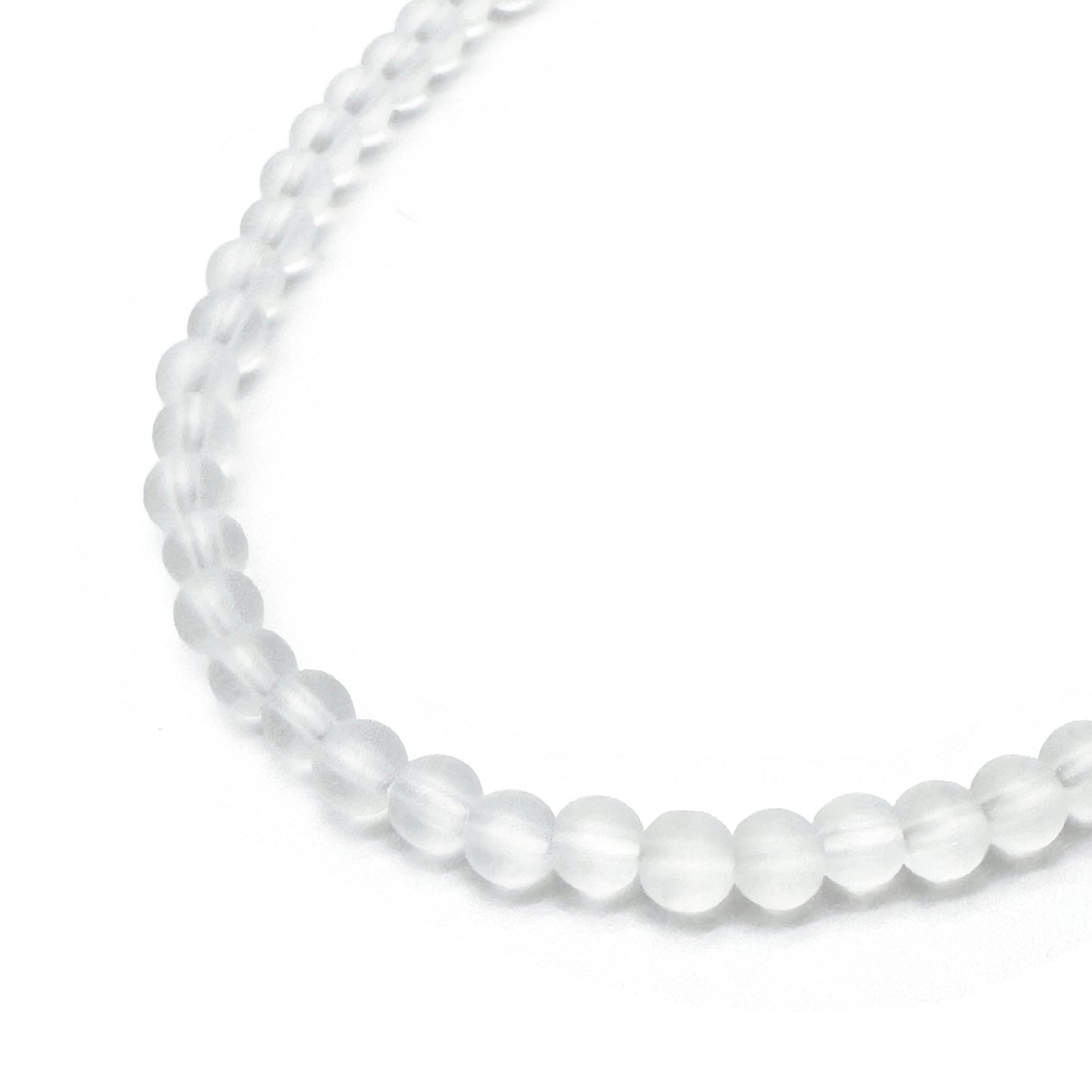Frosted Bead Anklet, 4mm Glass Beads, Casual Stackable