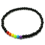 LGBT Rainbow Acrylic Bead Anklet