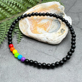 LGBT Rainbow Acrylic Bead Anklet