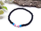 Trans Pride Colours Acrylic Bead Anklet