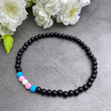 Trans Pride Colours Acrylic Bead Anklet