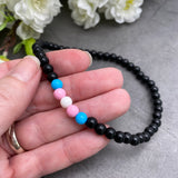 Trans Pride Colours Acrylic Bead Anklet