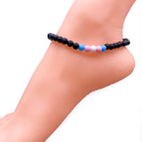 Trans Pride Colours Acrylic Bead Anklet