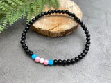 Trans Pride Colours Acrylic Bead Anklet