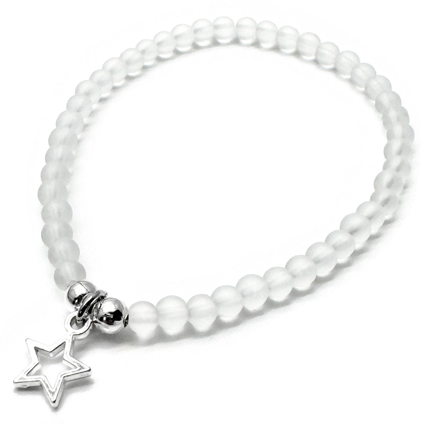 Star Charm Frosted Bead Bracelet - Colour Choice