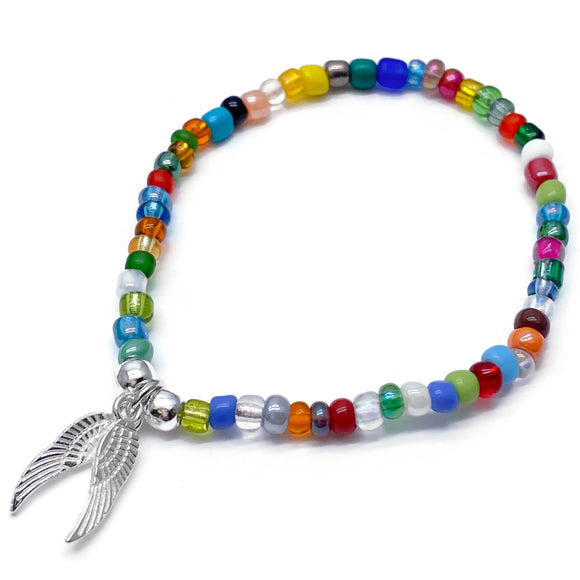 Angel Wings Charm Bracelet - Colour Choice