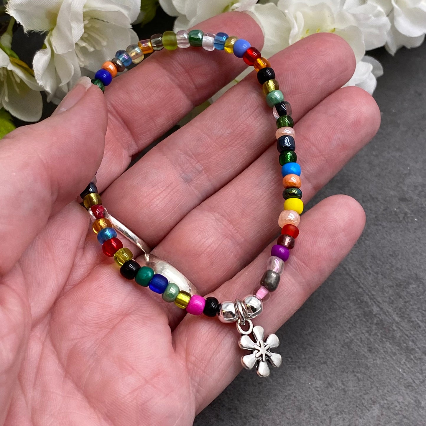 Daisy Flower Charm Bracelet - Colour Choice TT