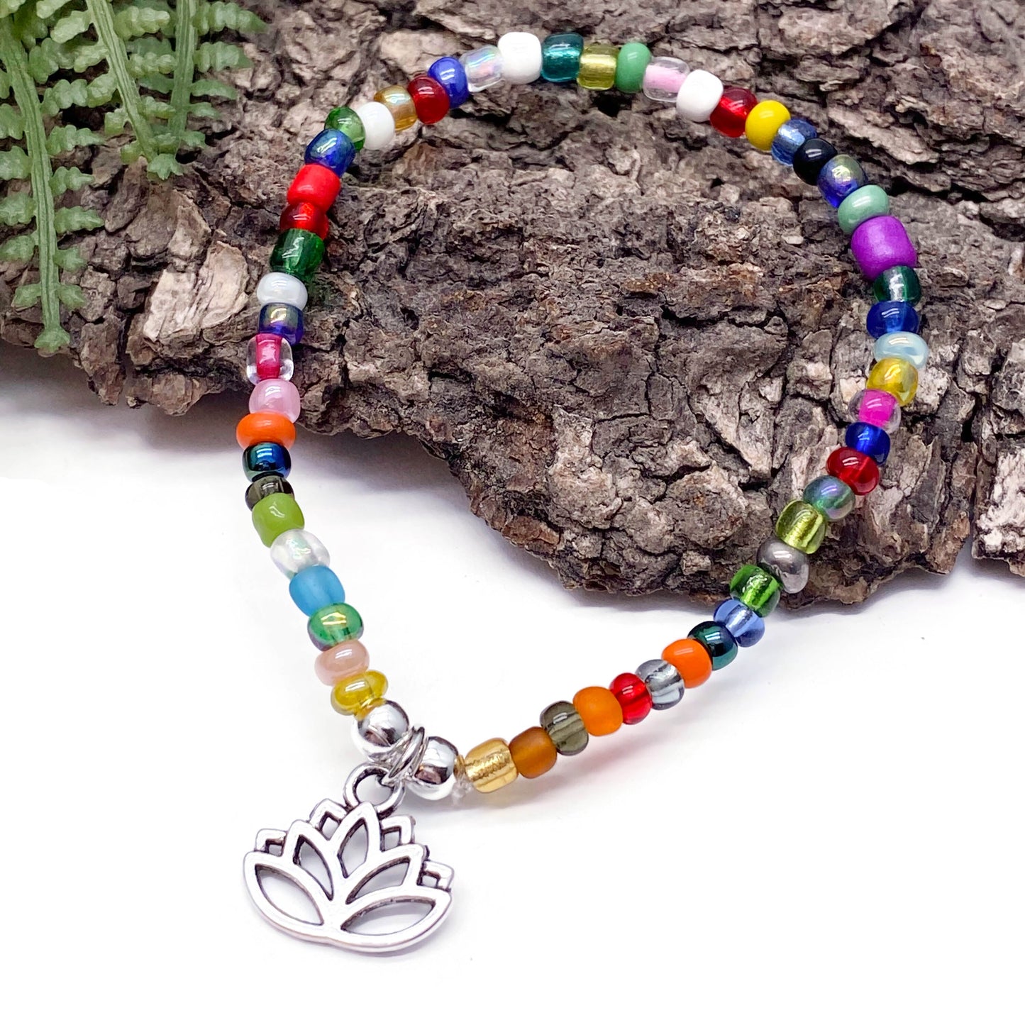 Lotus Flower Charm Bracelet - Colour Choice TT