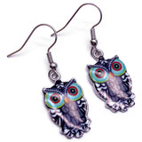 Owl Enamel Charm Earrings
