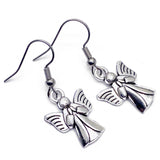 Angel Figure Silver Plated Charm Earrings