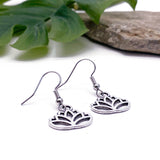 Lotus Flower Silver Plated Charm Earrings