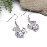 Squirrel Charm Tibetan Silver Plated Earrings