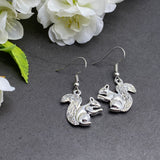 Squirrel Charm Tibetan Silver Plated Earrings