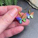 Butterfly Charm Earrings, Colourful Enamel