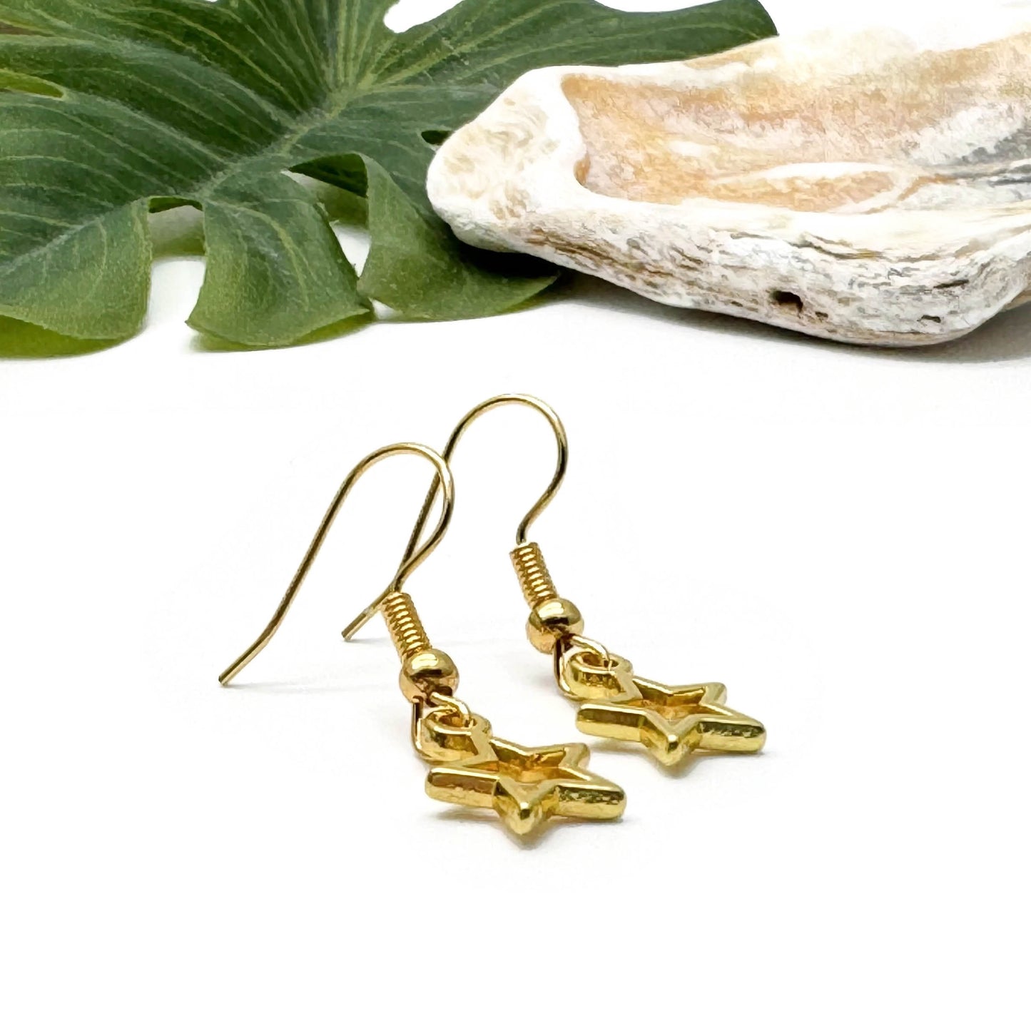 Small Star Charm Gold Plated Earrings