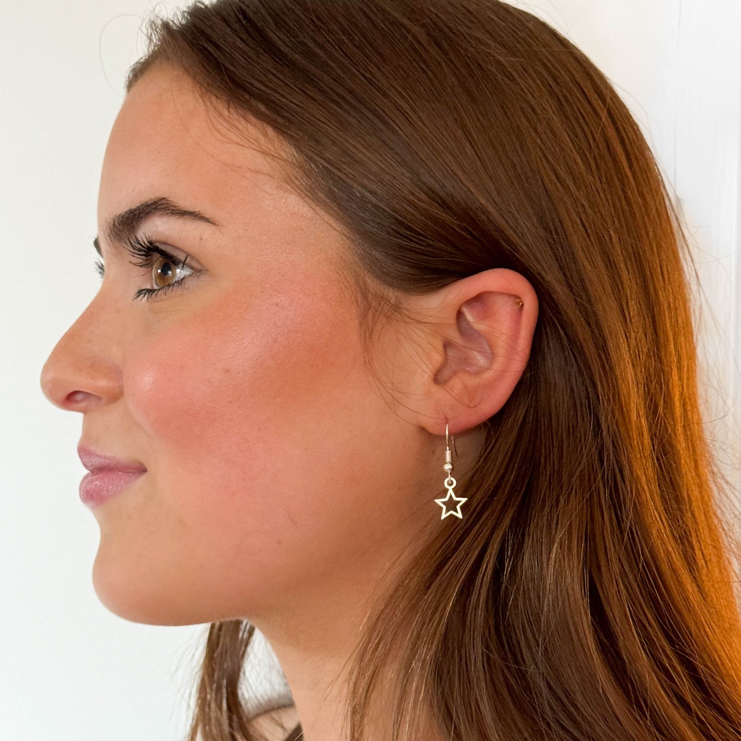 Small Star Charm Silver Plated Earrings