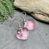 Baby Pink Resin Heart Charm Earrings