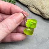 Lime Green Resin Heart Charm Earrings