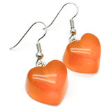 Orange Resin Heart Charm Earrings