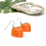 Orange Resin Heart Charm Earrings