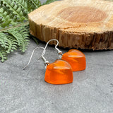 Orange Resin Heart Charm Earrings