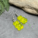 Lime Green Gummy Bear Style Earrings