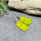 Lime Green Gummy Bear Style Earrings