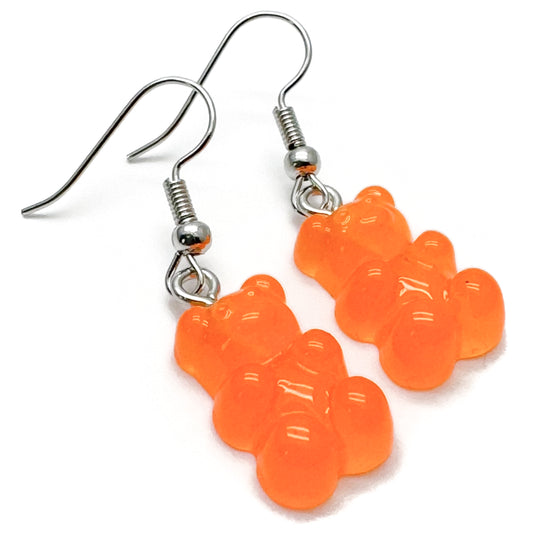 Orange Gummy Bear Style Charm Earrings