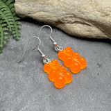 Orange Gummy Bear Style Charm Earrings