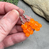 Orange Gummy Bear Style Charm Earrings