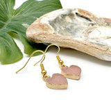 Pink Druzy Heart Resin Charm Earrings