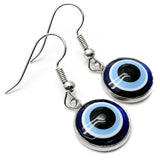 Evil Eye Charm Silver Plated Earrings