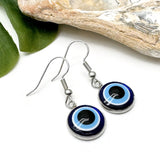 Evil Eye Charm Silver Plated Earrings