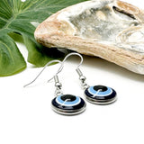 Evil Eye Charm Silver Plated Earrings