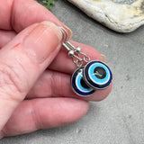 Evil Eye Charm Silver Plated Earrings