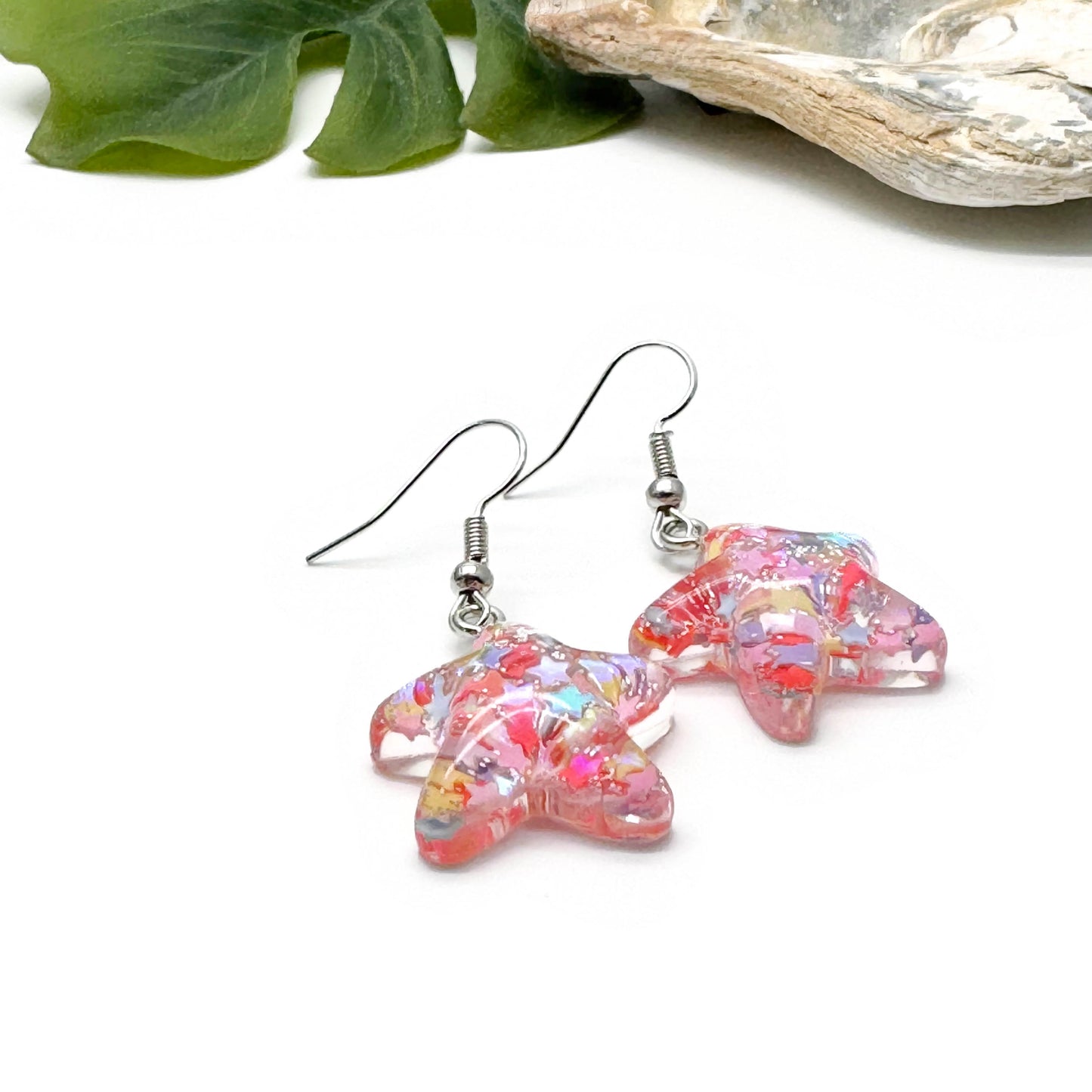 Glitter Star Resin Charm Earrings