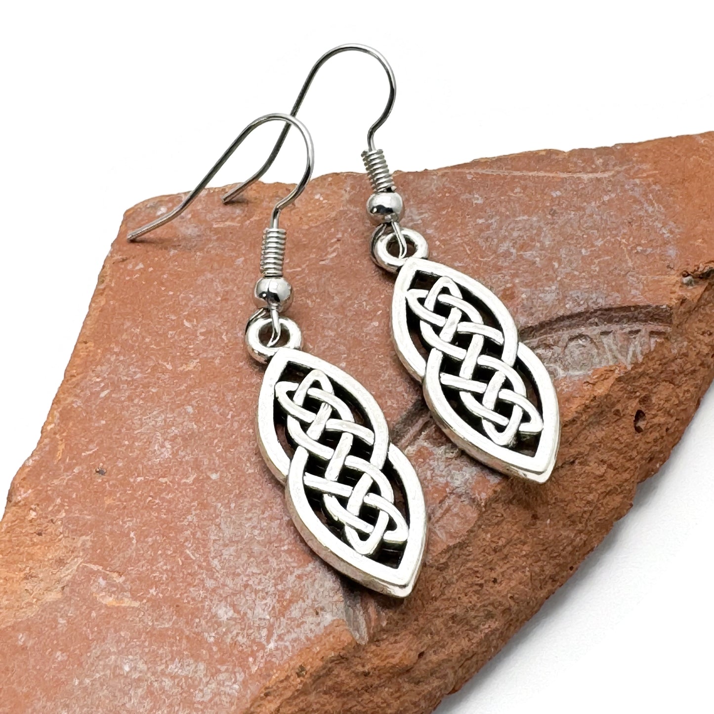 Celtic Knot Earrings, Irish Style Drop Earrings