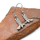 Cowboy Boot Charm Earrings, Tibetan Silver Tone Western Charms