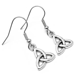 Small Celtic Knot Earrings, Irish Tibetan Silver Charms