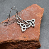 Small Celtic Knot Earrings, Irish Tibetan Silver Charms