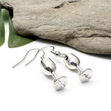 Wine Goblet Charm Earrings, Tibetan Silver 3D Charms