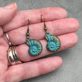 Shell Charm Earrings, Antique Bronze Tone Charm Beads