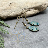 Starfish Charm Earrings, Round Antique Bronze Tone