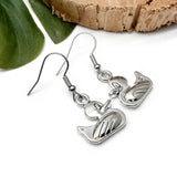 Duck Earrings Silver Plated 3D Bird Charms