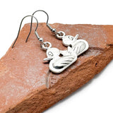 Duck Earrings Silver Plated 3D Bird Charms