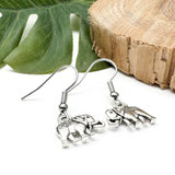 Elephant Charm Earrings, Ornate Tibetan Silver Tone Charms