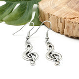 Treble Clef Earrings, Silver Plated Music Charm Beads