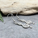 Treble Clef Earrings, Silver Plated Music Charm Beads